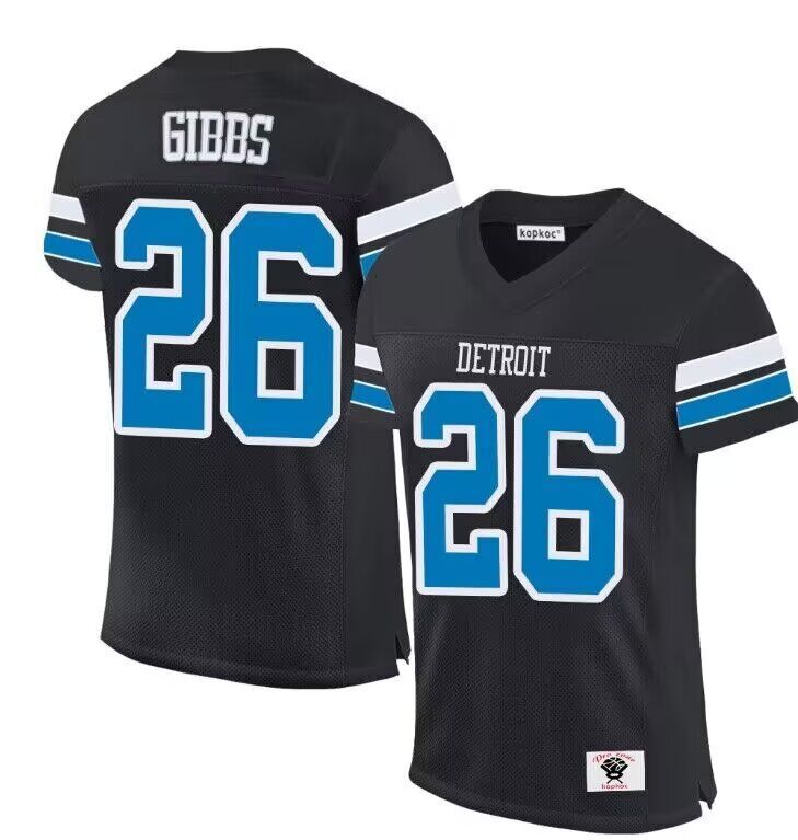 Men Detroit Lions #26 Gibbs black 2024 Nike Limited NFL throwback Jersey